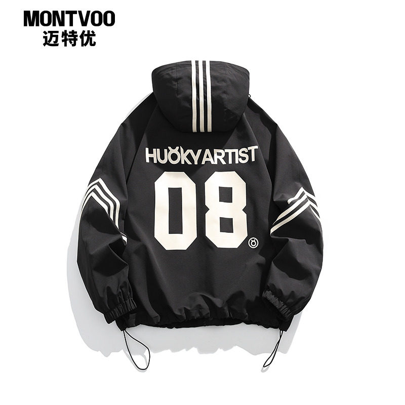 【美式大字母】潮牌冲锋衣外套男