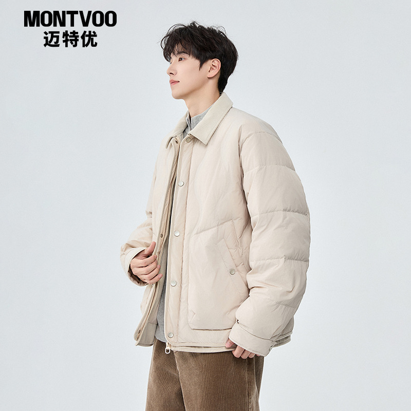 【美式潮牌】翻领羽绒服男士冬季