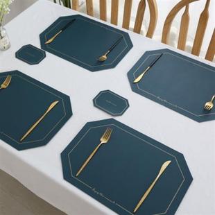 western table coaster 餐垫 placemat potholder Leather dining