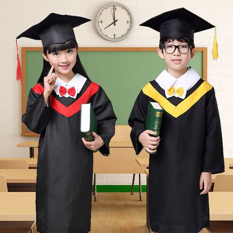 儿童博士服 幼儿园学士服中小学生礼服毕业典礼照小博士服演出服