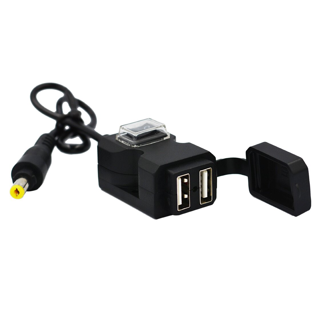 푸시 버튼 스위치가있는 3-IN-1 다기능 오토바이 USB 디지털 디스플레이 자동차 충전기 자동차 전압계