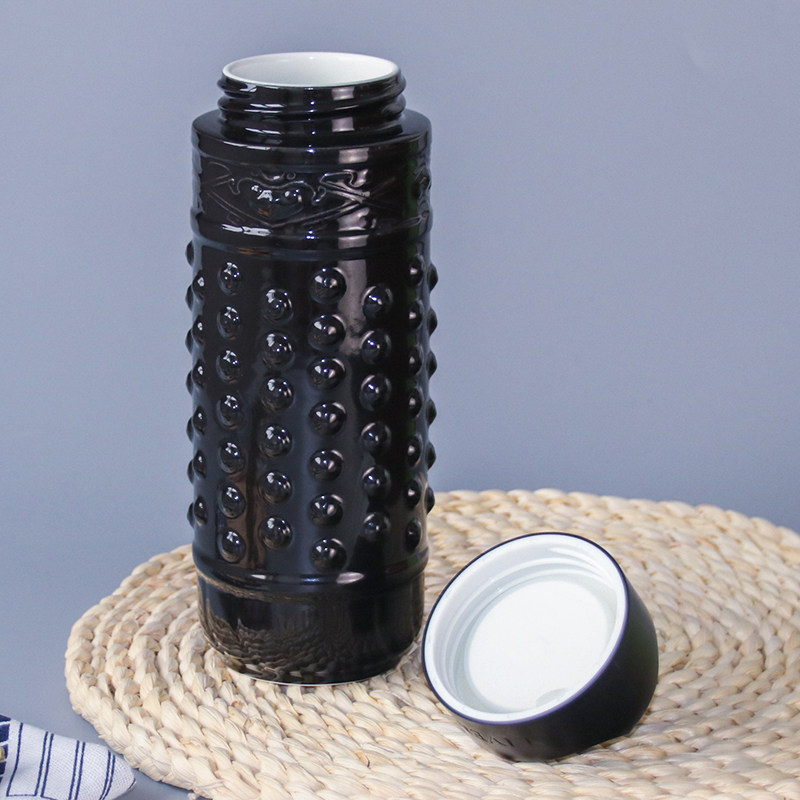 新款乾唐轩活瓷杯乾坤势在必得竹节双层大容量随身陶瓷杯水杯子男