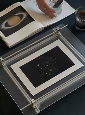 【星穹漫游】原创光栅卡现代极简高级金属框小众餐客厅书房装饰画