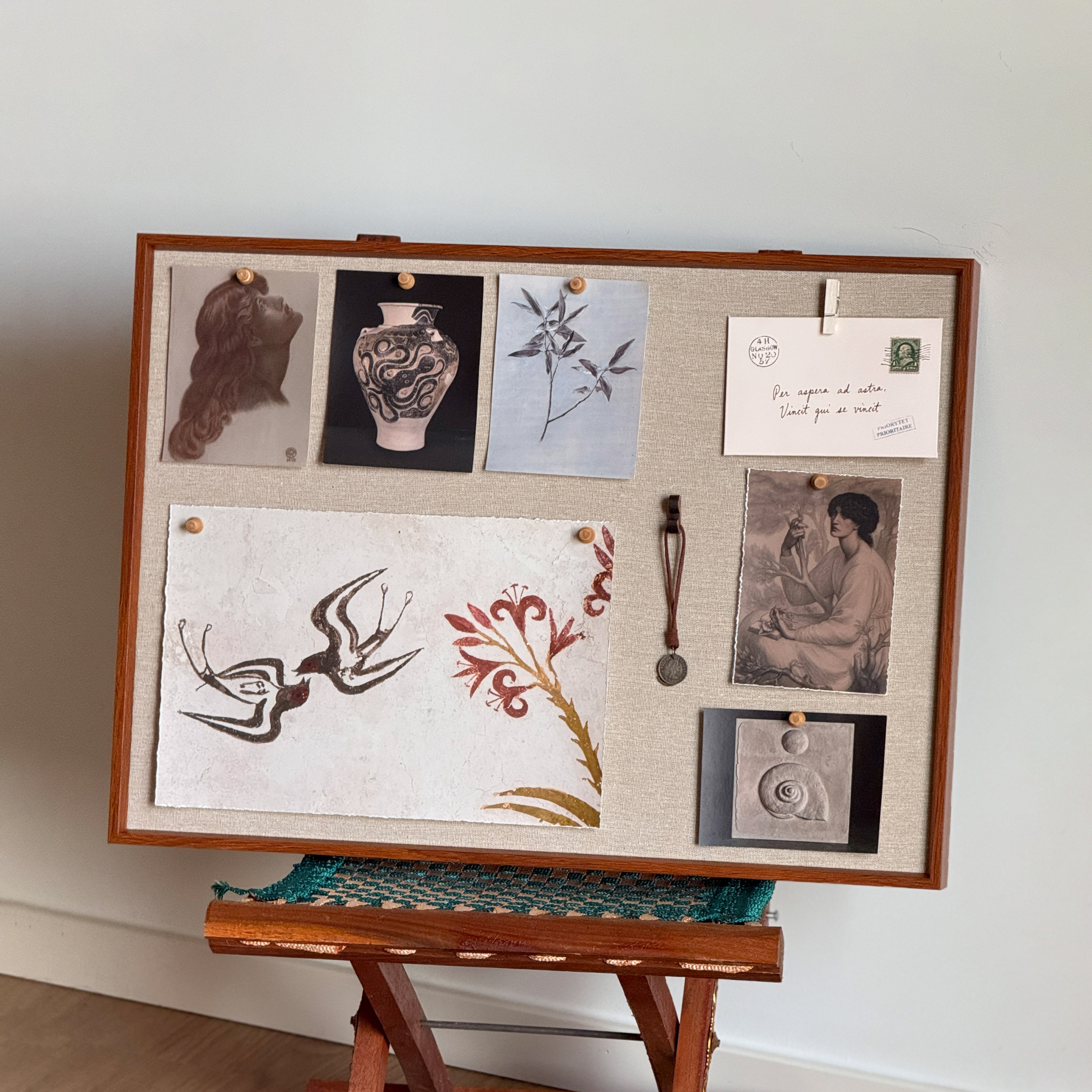 【你的展览】中古小众diy毛毡板照片墙挂画复古风客厅书房装饰画