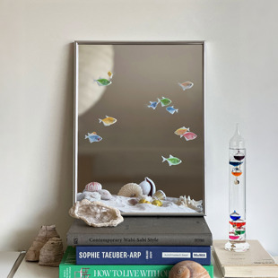 饰挂画家居艺术摆件 贝壳海洋现代中古客厅书房卧室装 鱼缸镜画