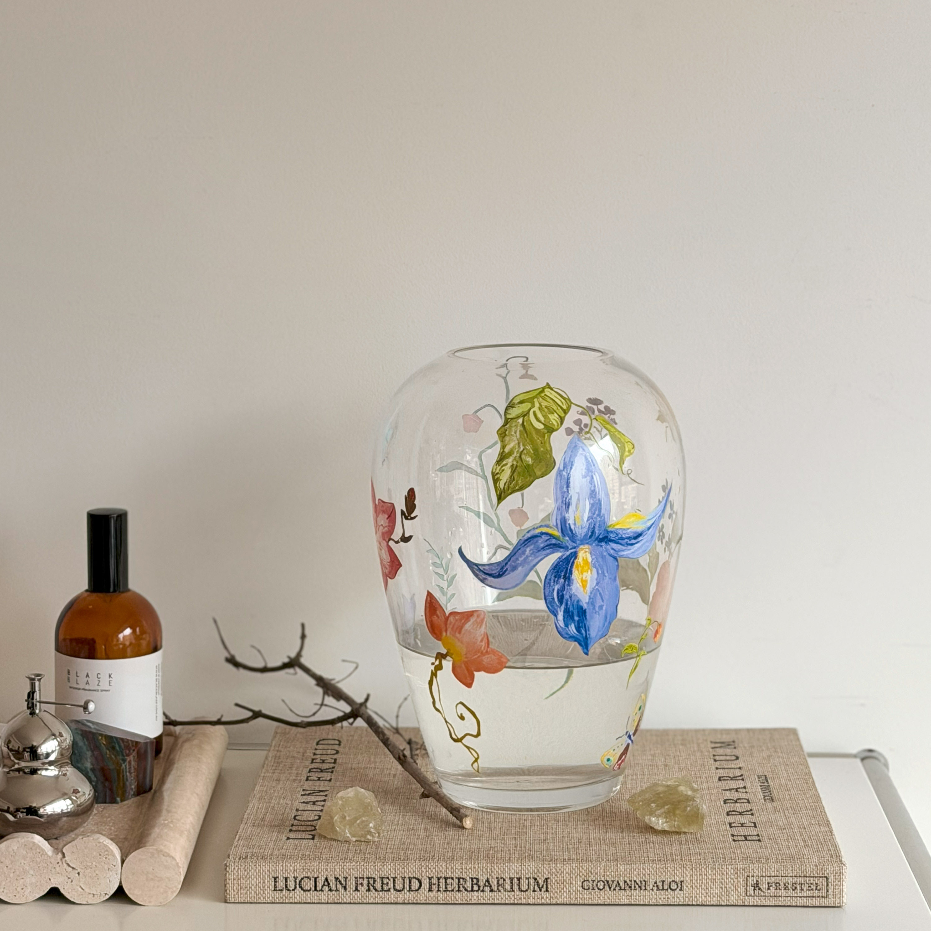 【Echo Bloom】原创中古风复古法式玻璃花瓶家具插花家居摆件花器,家居饰品,桌面摆件,淘宝优惠券,粉丝福利购,淘宝优惠卷