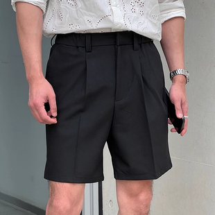 西裤 简约宽松透气单褶休闲短裤 男2 300斤夏日轻熟风穿搭净版 特大码