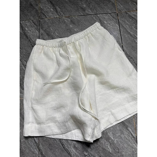 大码300斤亚麻休闲短裤男夏季薄款老钱风苎麻裤子棉麻宽松五分裤