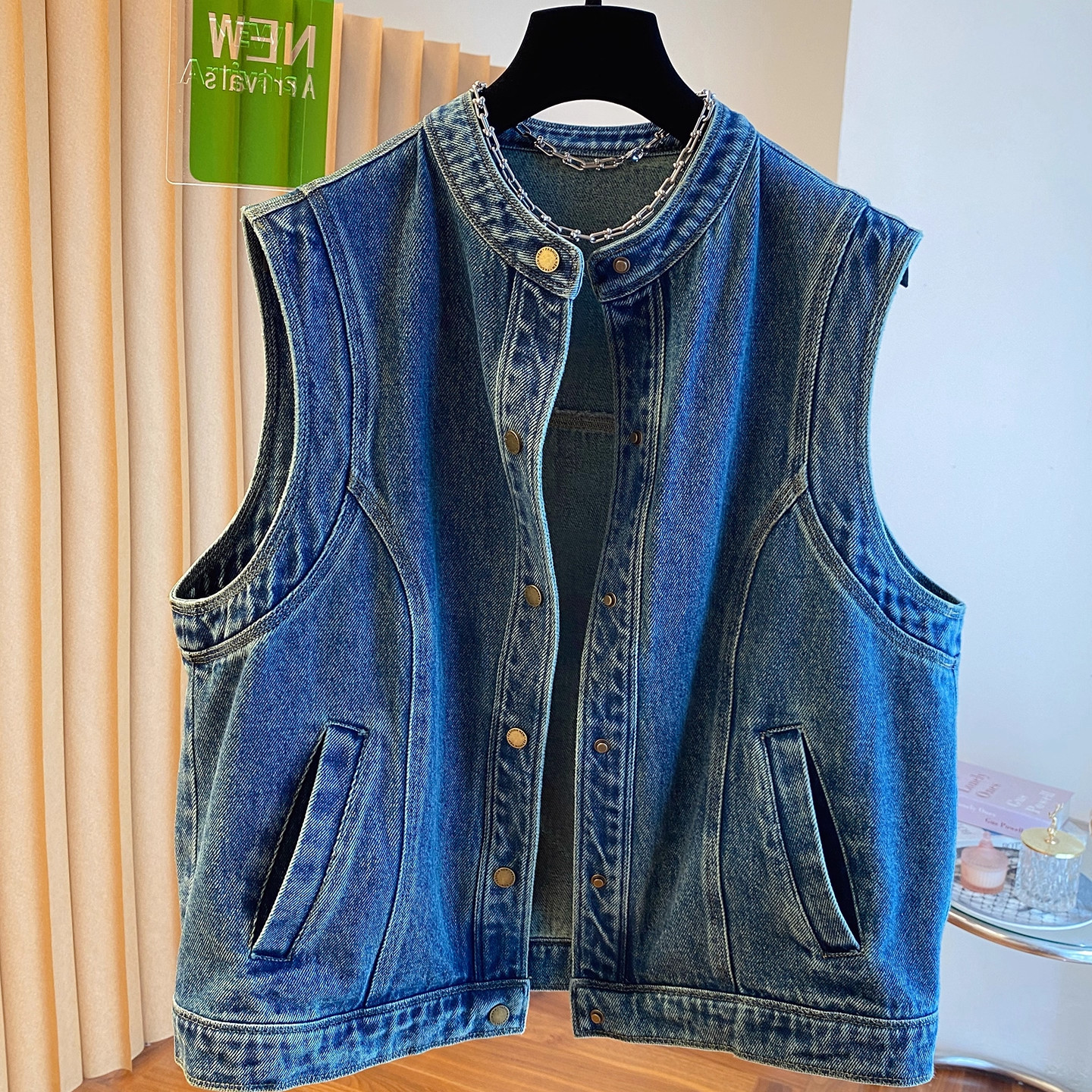 大码300斤高级感时尚牛仔马甲男女春秋宽松时髦马夹无袖坎肩外套,男装,常规马甲,淘宝优惠券,粉丝福利购,淘宝优惠卷