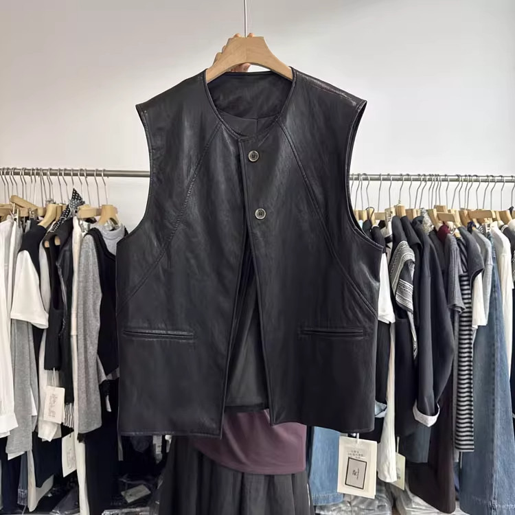 特大码300斤高级感圆领无袖皮马甲男女秋季美式复古叠穿背心外套,男装,常规马甲,淘宝优惠券,粉丝福利购,淘宝优惠卷