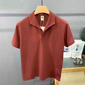 翻领体恤半袖 特大码 上衣男 t恤男士 潮流短袖 300斤夏季 古巴领polo衫