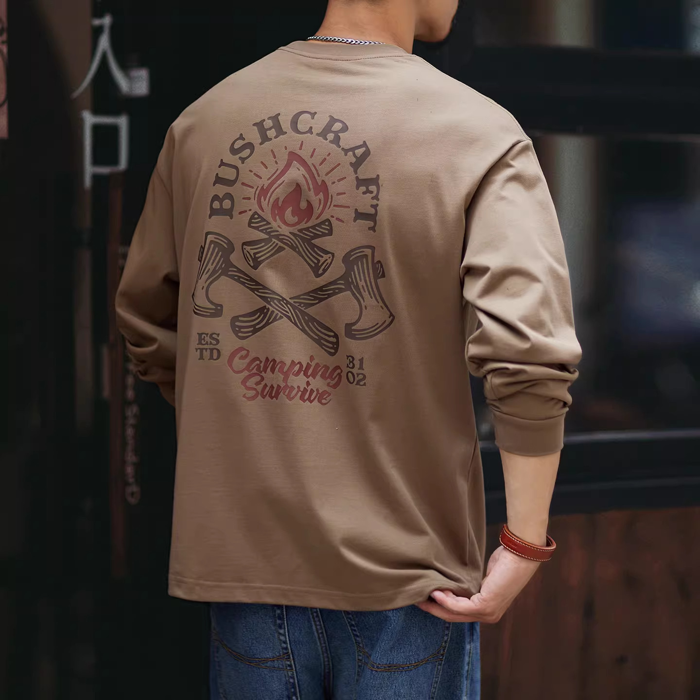 大码美式复古重磅长袖t恤男秋季新款宽松纯棉上衣春秋内搭打底衫,男装,T恤,淘宝优惠券,粉丝福利购,淘宝优惠卷