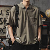 男士 冰丝polo衫 短袖 夏季 速干T恤 特大码 宽松山系休闲半袖 300斤美式