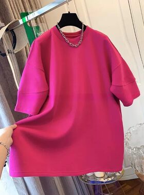 大码300斤设计感独特短袖T恤男女