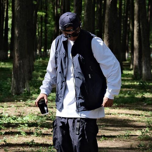 大码日系cityboy工装马甲外套男