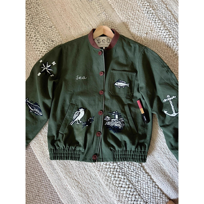 大码300斤刺绣灯芯绒衣领纯棉夹克外套男女秋冬美式复古工装外套,男装,夹克,淘宝优惠券,粉丝福利购,淘宝优惠卷