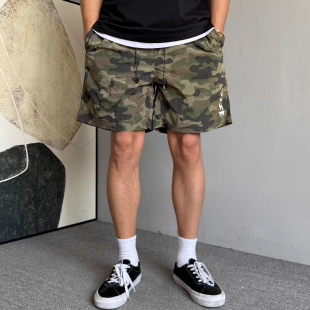夏季 男宽松健身跑步五分裤 美式 迷彩运动休闲短裤 户外速干薄款 大码