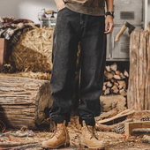 休闲长裤 美式 男秋冬加厚直筒宽松大码 潮牌男士 重磅经典 赤耳牛仔裤