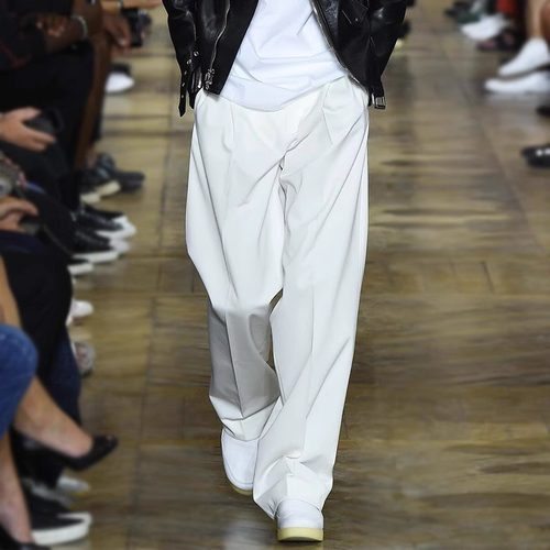 大码休闲小西裤男士纯色阔腿裤