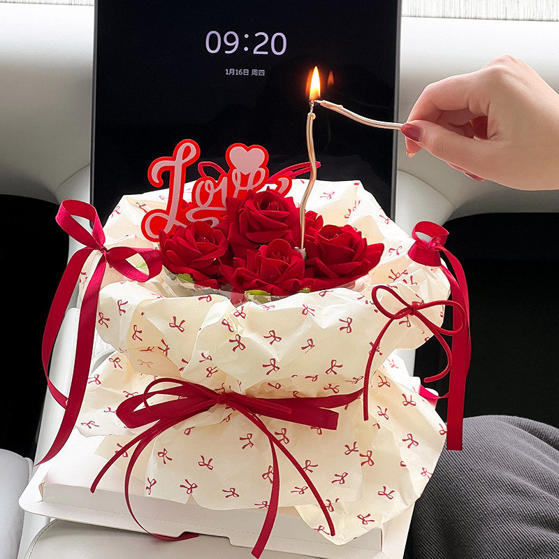 网红雪梨纸花束围边蛋糕装饰2.14情人节爱心love亚克力玫瑰插件,节庆用品/礼品,节日装扮用品,淘宝优惠券,粉丝福利购,淘宝优惠卷