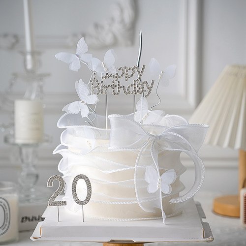 网红唯美女神生日蛋糕装饰