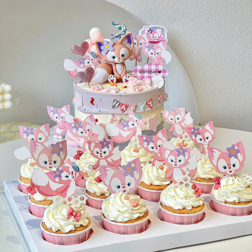 玲娜贝尔蛋糕装饰插件粉色小狐狸