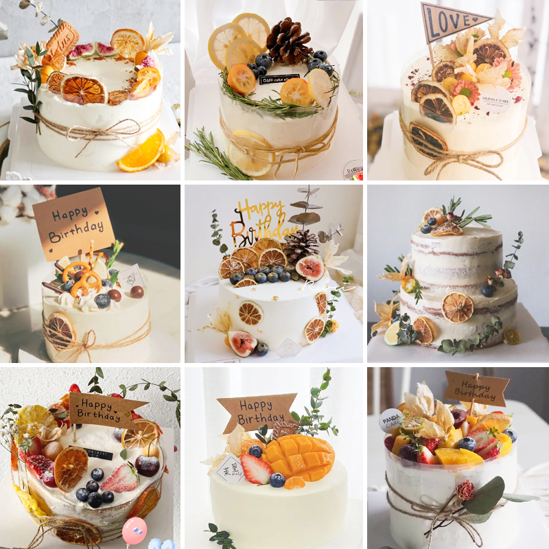 网红蛋糕装饰森系摆件插牌