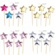 pu五角星烘焙生日快乐蛋糕装 饰插牌摆件牙签网红亮面星星甜品插件