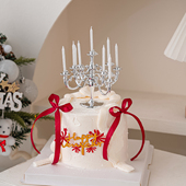 new 2026新年唯美烛台蛋糕装 饰摆件happy year礼花亚克力烘焙插件