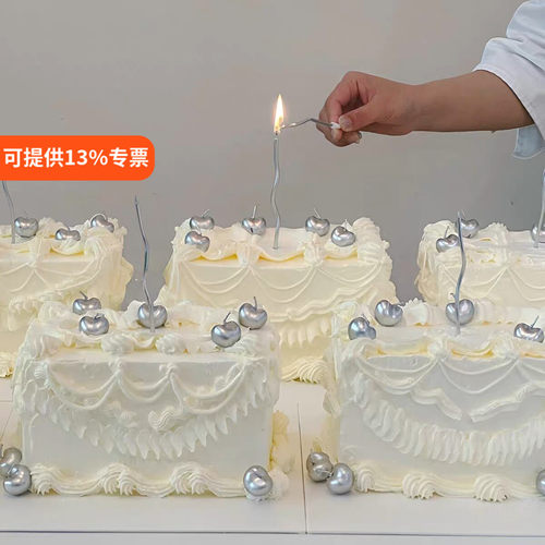 网红简约韩系金色银色樱桃蜡烛蛋糕装饰插件生日派对烘焙甜品装扮