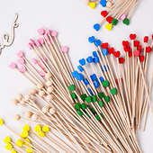 甜品台棒棒糖棍子圆球木棍搅拌棒婚礼生日派对爱心形装 饰实心20根