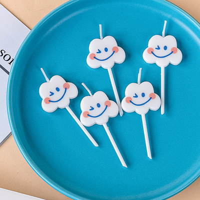 ins可爱云朵笑脸生日蛋糕蜡烛