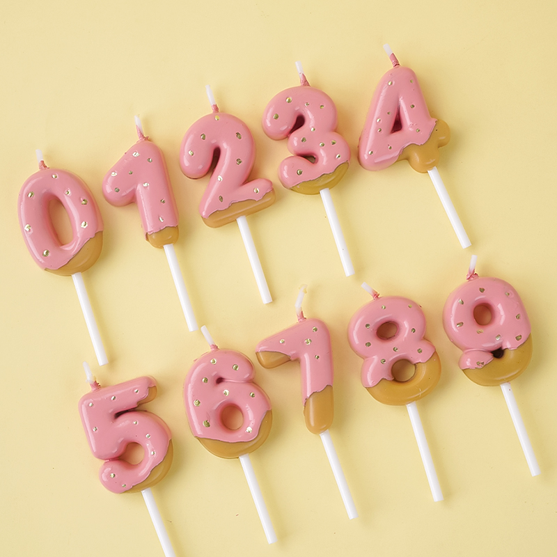 巧克力淋面饼干造型0-9数字蜡烛