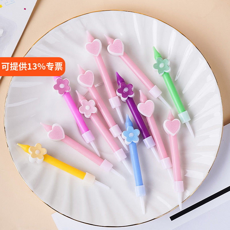 可爱花朵爱心韩系ins风卡通小花太阳花彩色蜡烛生日蜡烛蛋糕装饰