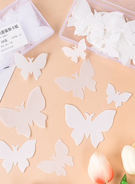 新款白色蝴蝶威化纸糯米卡纸蛋糕烘焙装饰品摆件装扮彩色蝴蝶插件