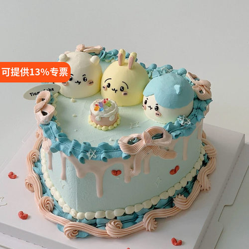 可爱儿童生日蛋糕装饰软胶动物