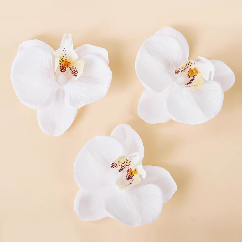 白色蝴蝶兰仿真花蛋糕装饰