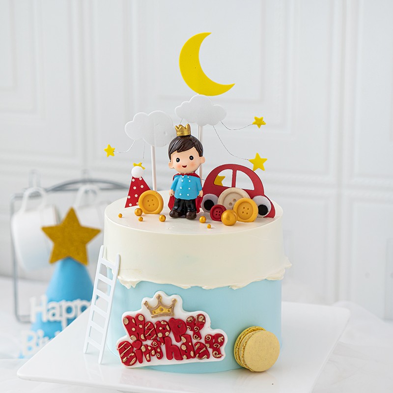 儿童装饰摆件城堡烘焙生日蛋糕