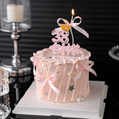 38女神节ins蛋糕装 扮插件 饰银色亮片星星摆件三八妇女节亚克力装