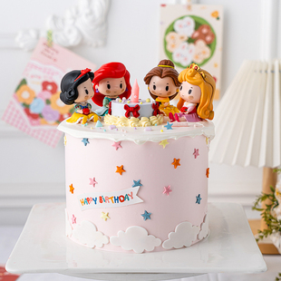 饰摆件儿童节甜品台派对 六一儿童节可爱卡通公主女孩生日蛋糕装