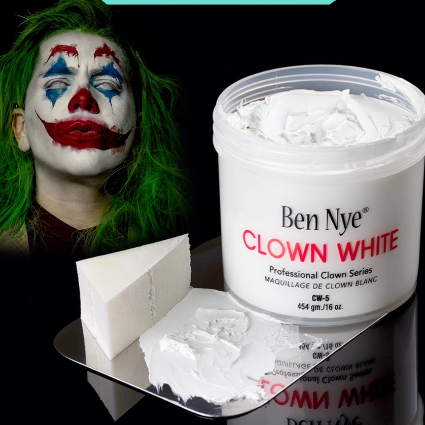 纯白色粉底膏艺妓妆cos粉底白亮油彩特效化妆骷髅妆万圣节小丑妆