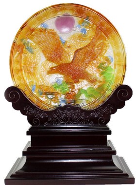 古法琉璃B-PTFM0072大展鸿图 客厅 书房 办公室商务礼品摆件 鹰