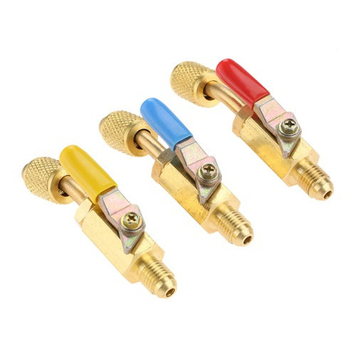R12 R22 R502 汽车空调制冷球阀转换接头 外M1/4SAE - 内F1/4SAE