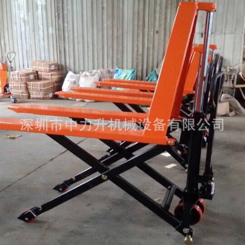 1吨高起升搬运车液压高升程托盘叉车光电感应电动剪叉式叉车