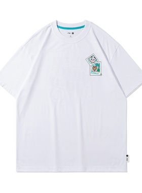 中国李宁xLINE FRIENDS联名短袖T恤男女同款宽松夏运动服AHSR906