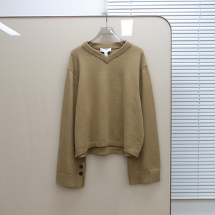 羊毛混纺V领针织衫 E963 女款 北欧风0S