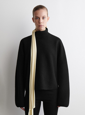 北欧风CS 女款 100美利奴羊毛高领廓形针织毛衣 E624