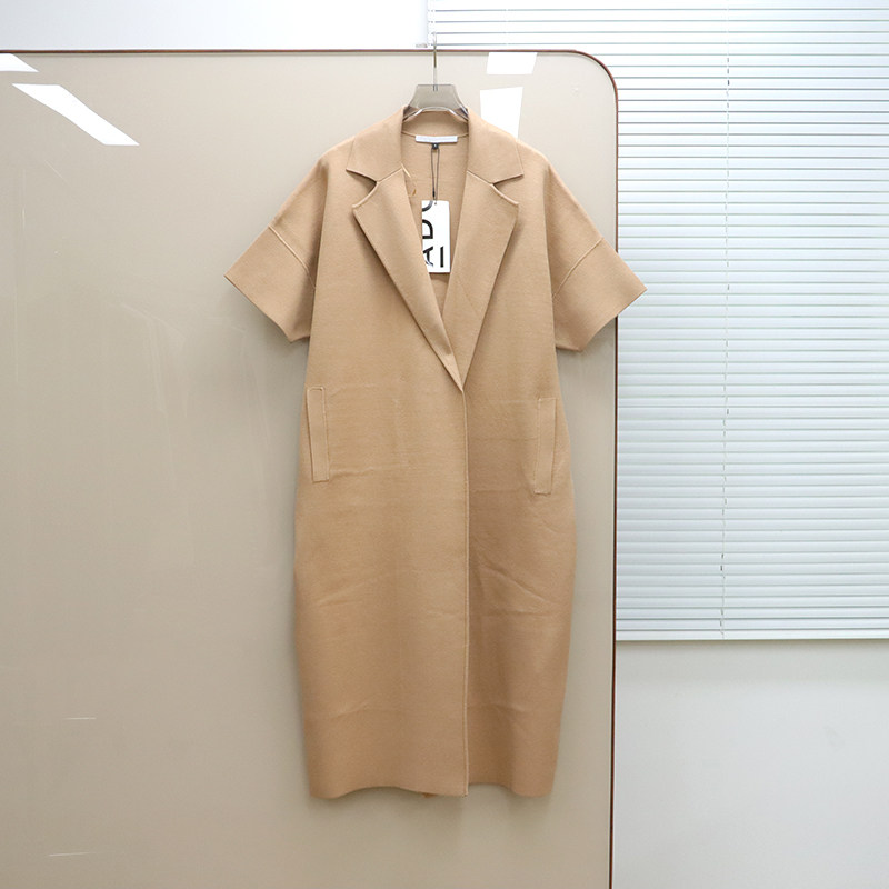 西班牙极简设计师 女款 翻领中长款OPEN短袖针织开衫外套 D952,女装/女士精品,毛呢外套,淘宝优惠券,粉丝福利购,淘宝优惠卷