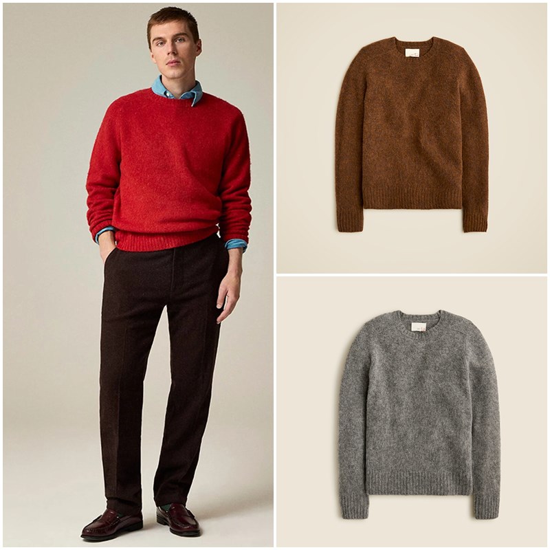 美系J 男款 100拉绒羊毛圆领长袖针织毛衣 D660