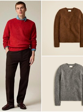 美系J 男款 100拉绒羊毛圆领长袖针织毛衣 D660